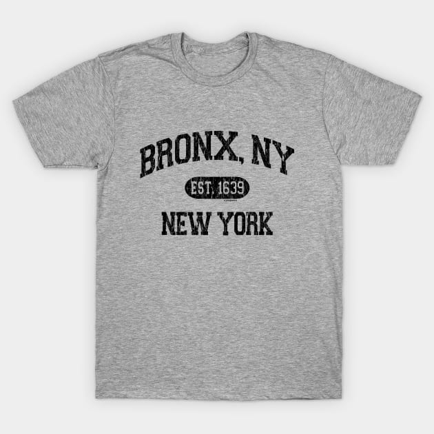 Bronx NY Arch Distress Retro Print T-Shirt by FireflyCreative